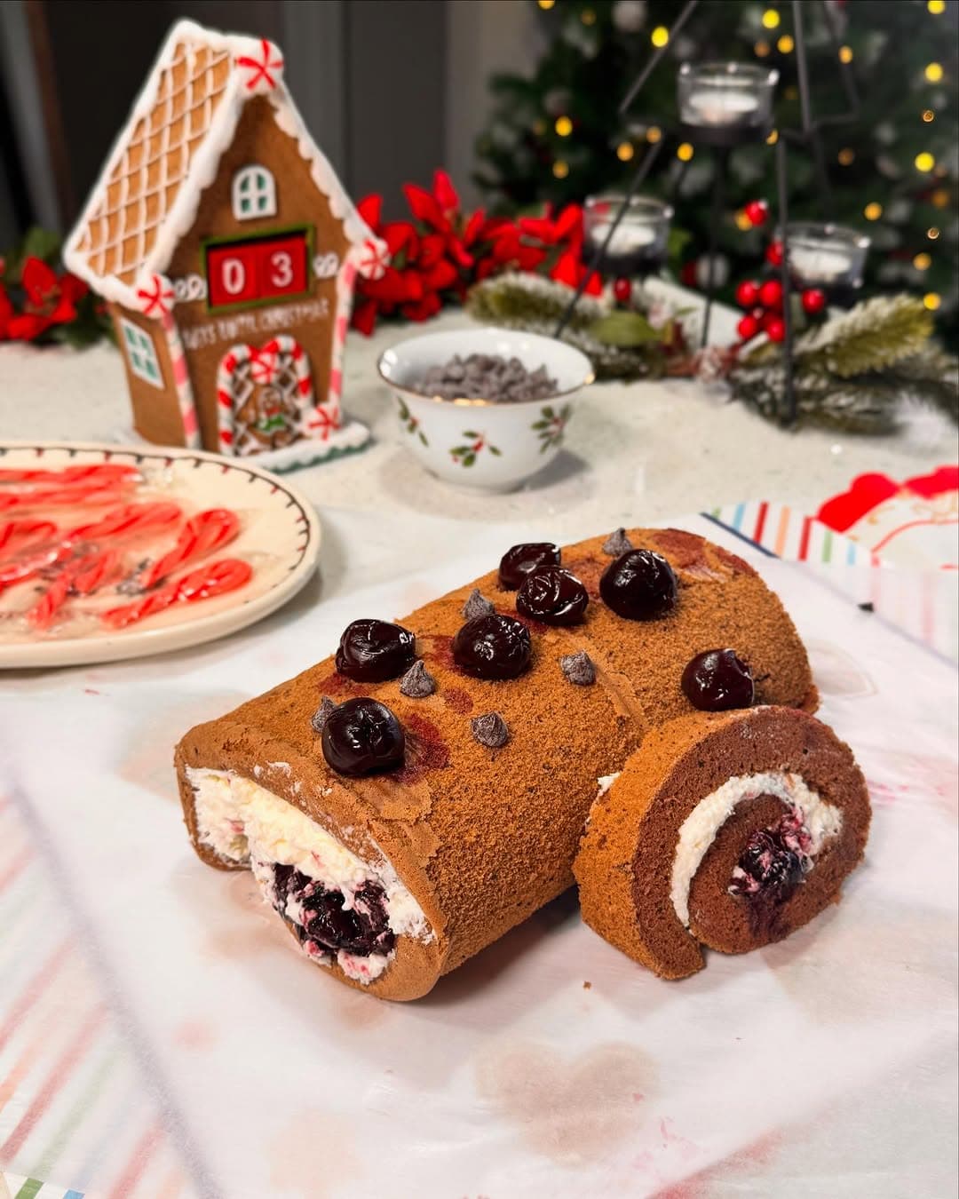 Chocolate Cherry Roll recipe