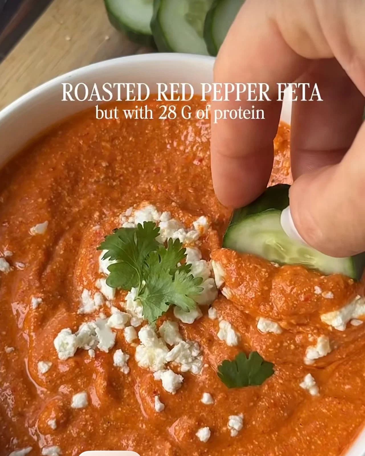 High Protein Roasted Red Pepper Feta Dip recipe