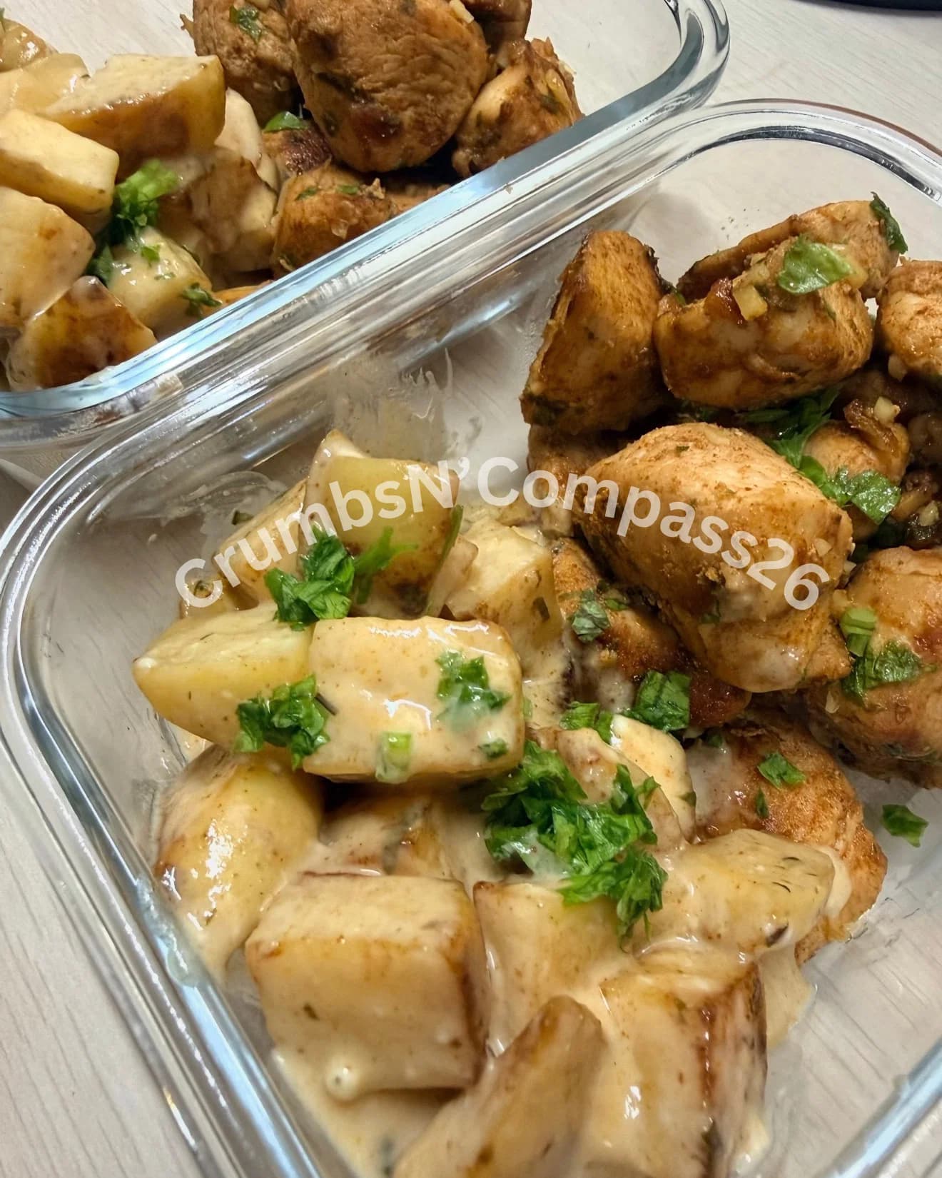 Easy Chicken Breast with Creamy Garlic Herb Potatoes recipe