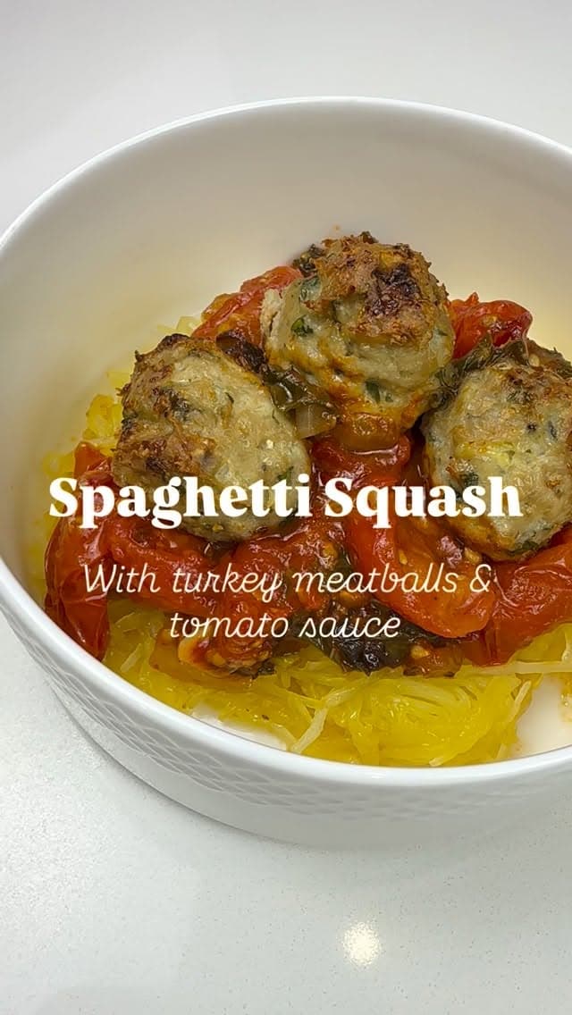 Spaghetti Squash with Turkey Meatballs & Fresh Tomato Sauce recipe