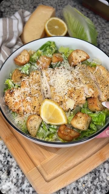 Chicken Caesar Salad with Homemade Croutons recipe