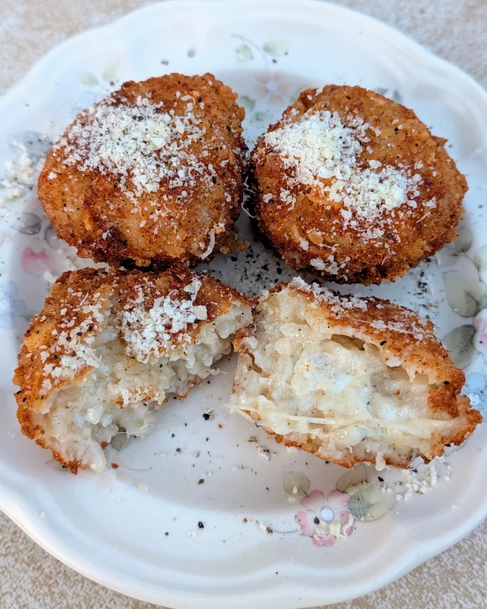 Mascarpone Stuffed Cacio e Pepe Arancini recipe