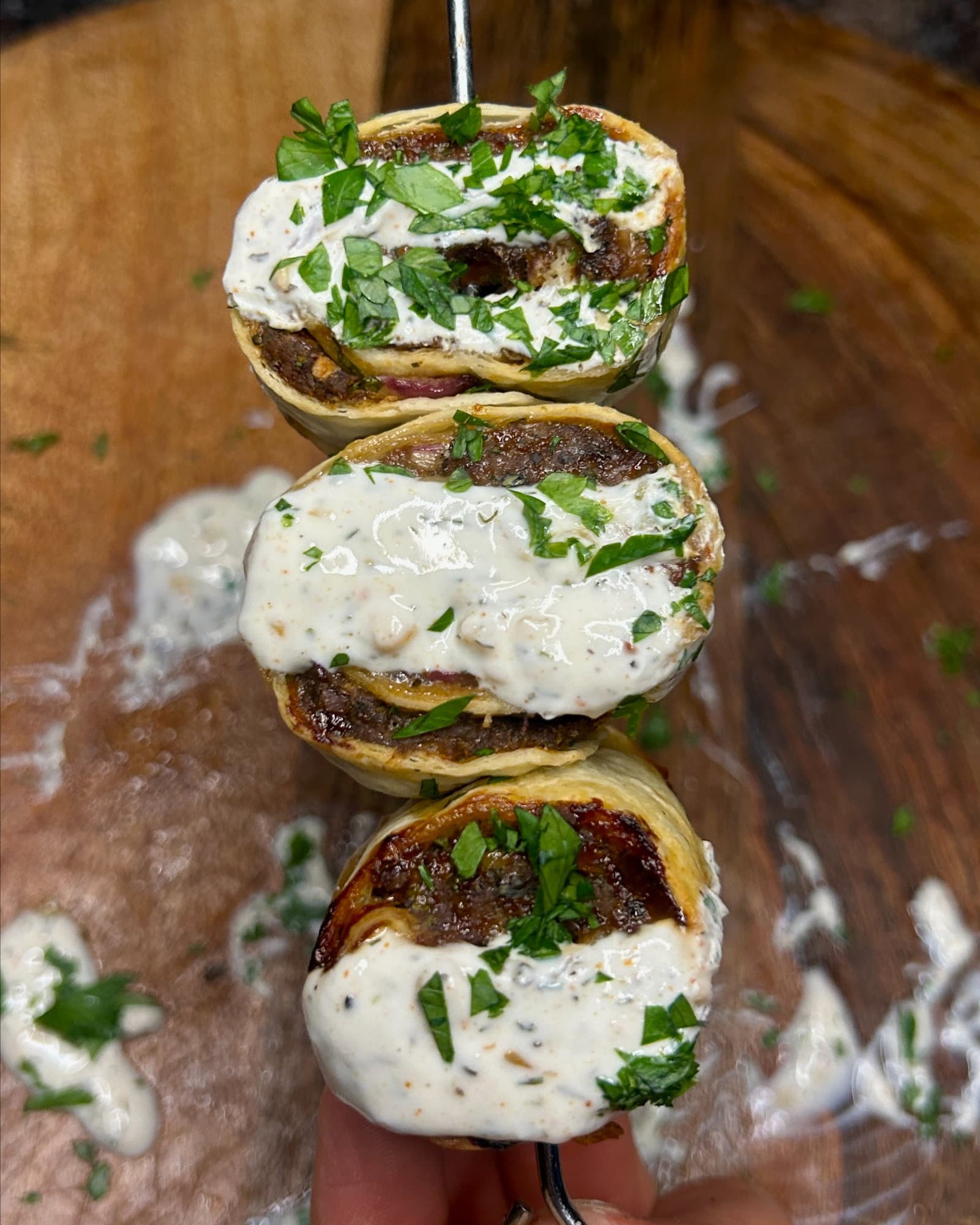Pinwheel Rolled Kebabs recipe