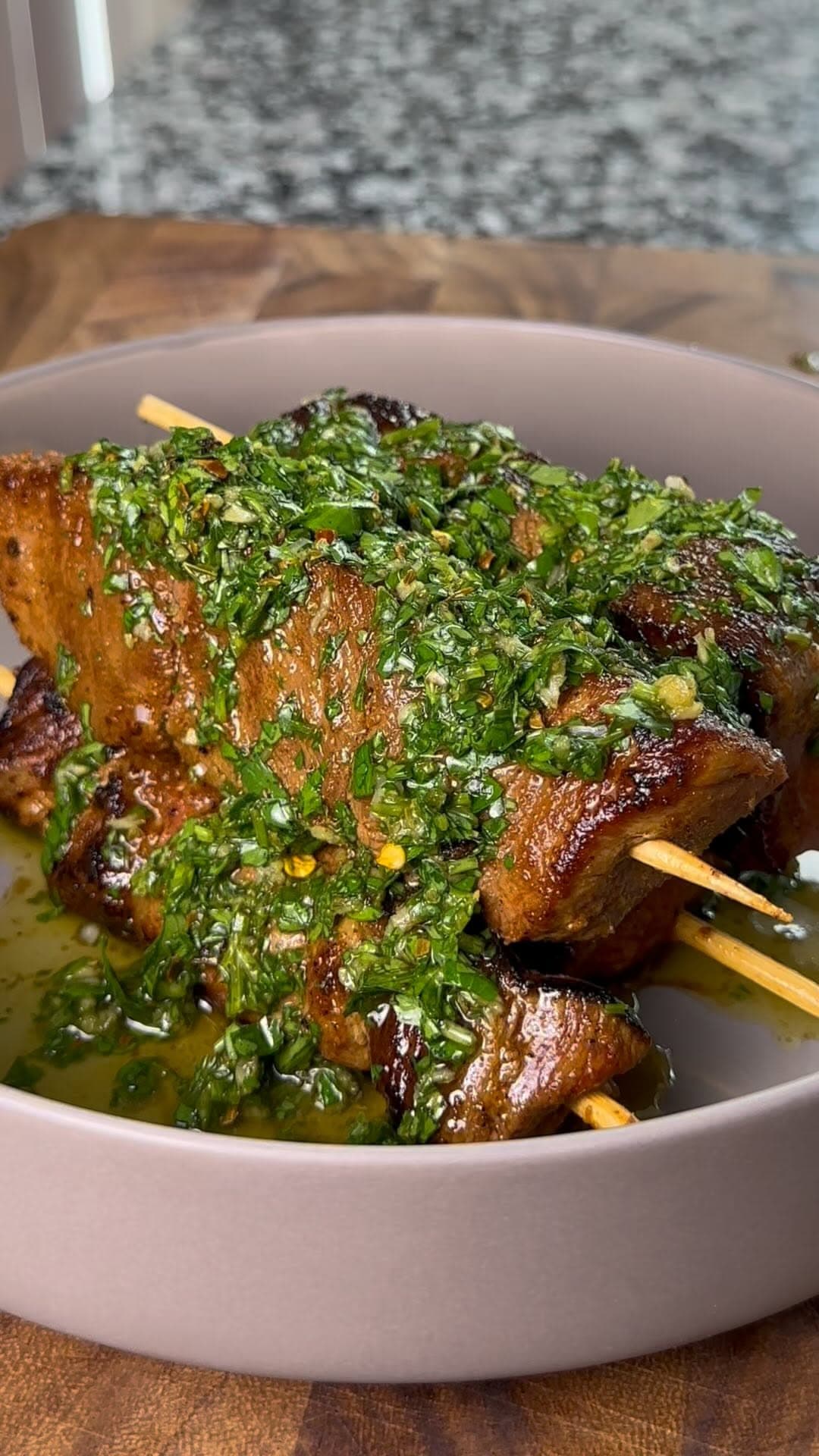 Iberico Presa & Chimichurri Skewers recipe