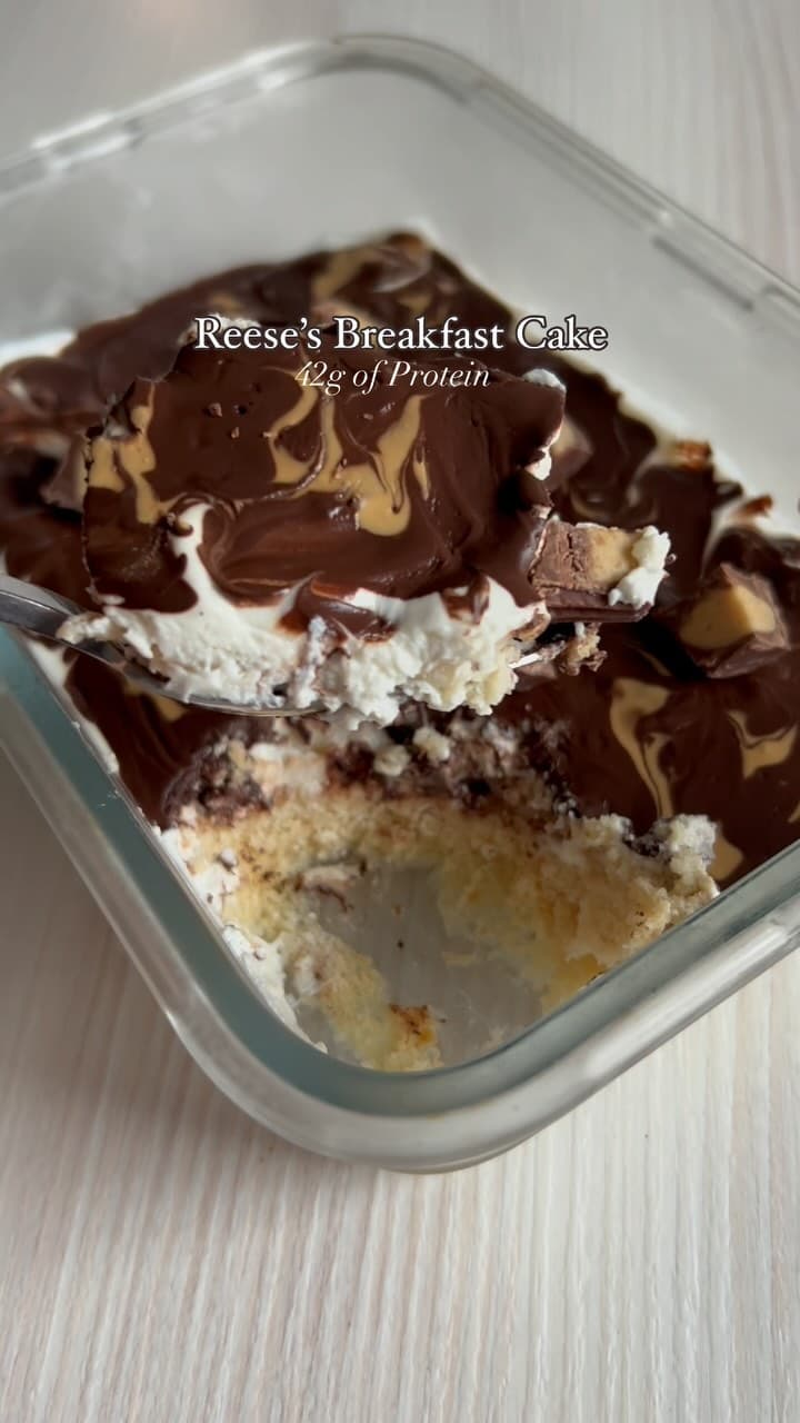 Peanut Butter Chocolate Protein Breakfast Cake recipe