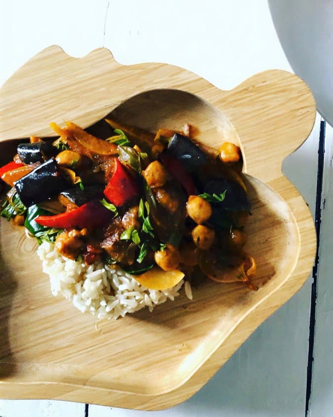 Roasted Aubergine & Chickpea Curry recipe
