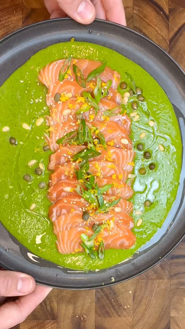 Salmon Crudo with Green Sauce Base recipe