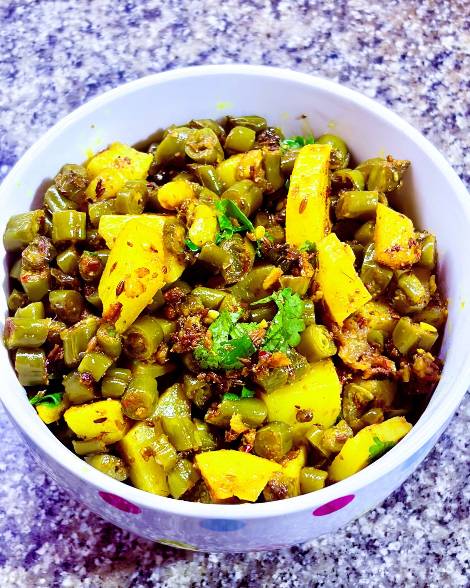 Easy Aloo Beans Sabzi (No-Onion, No-Tomato Recipe) recipe