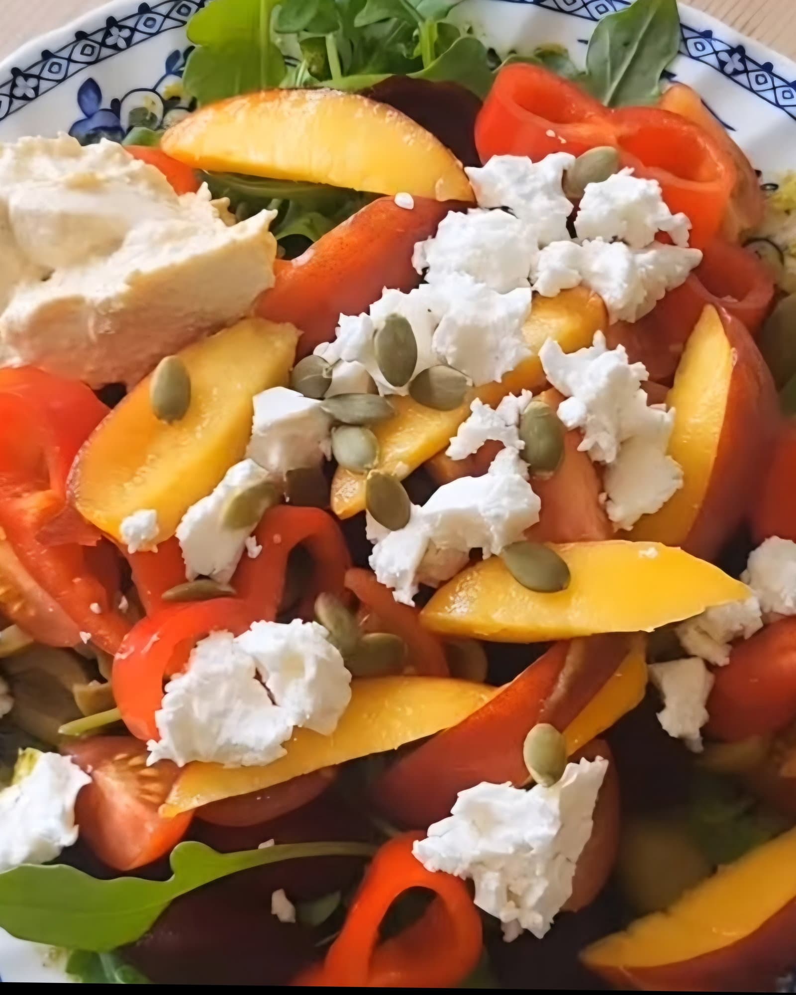 Peach, Pesto and Feta Salad recipe