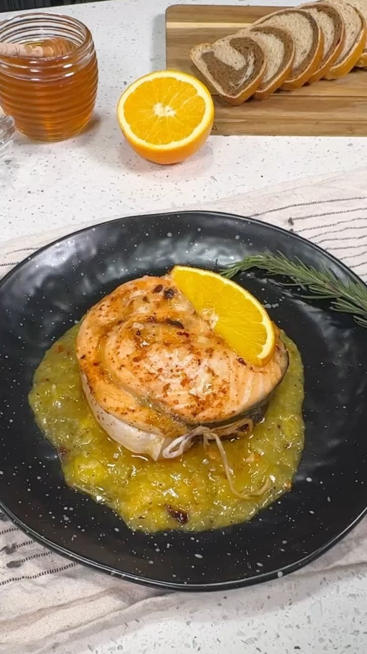 Orange Baked Salmon Steak recipe