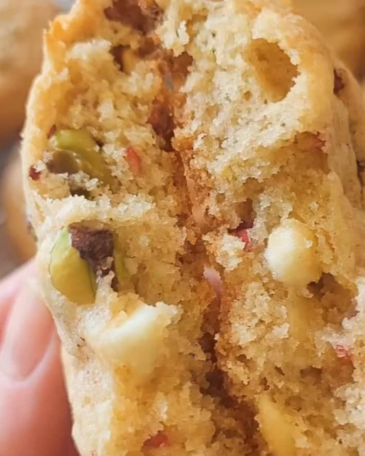 White Choc, Raspberry and Pistachio Cookies recipe