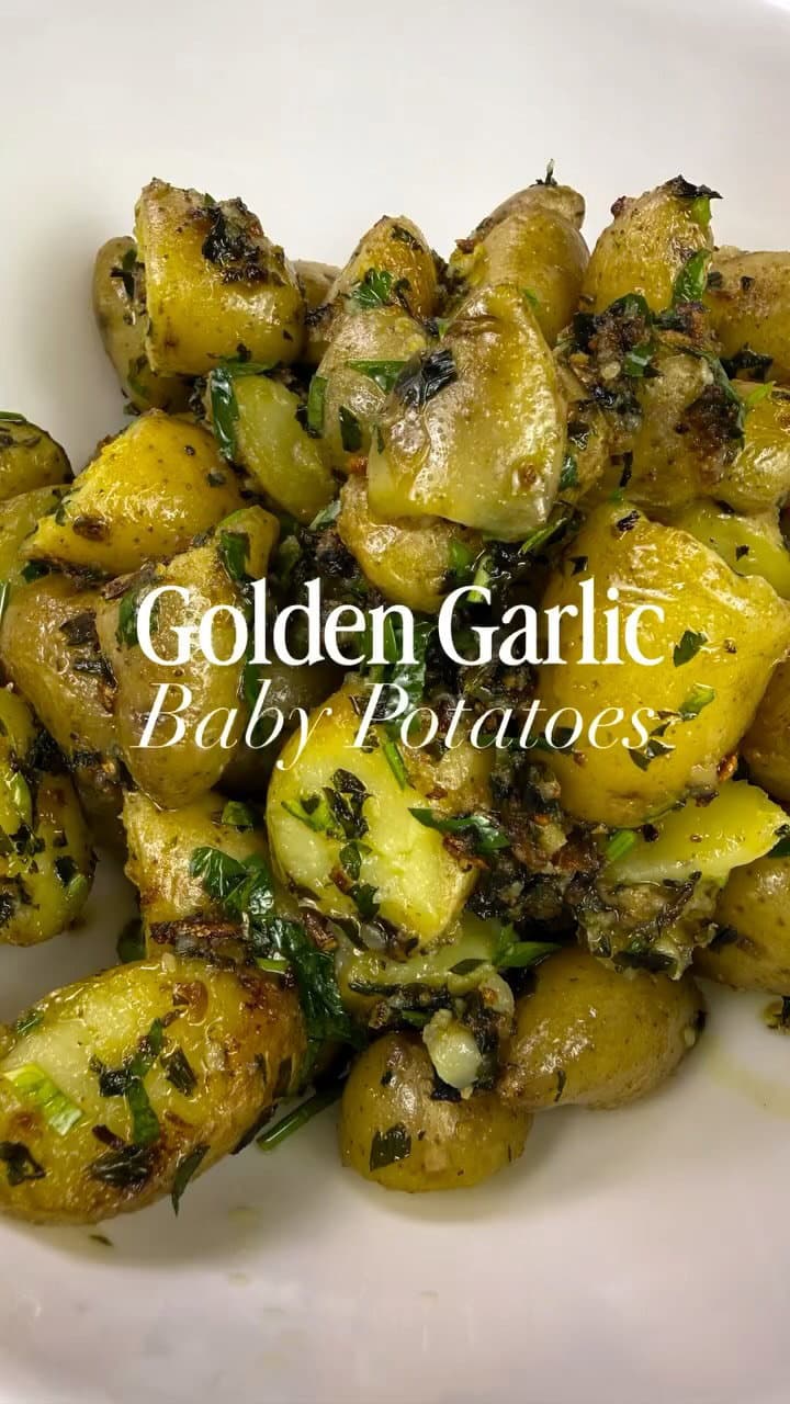 Golden Garlic Baby Potatoes recipe