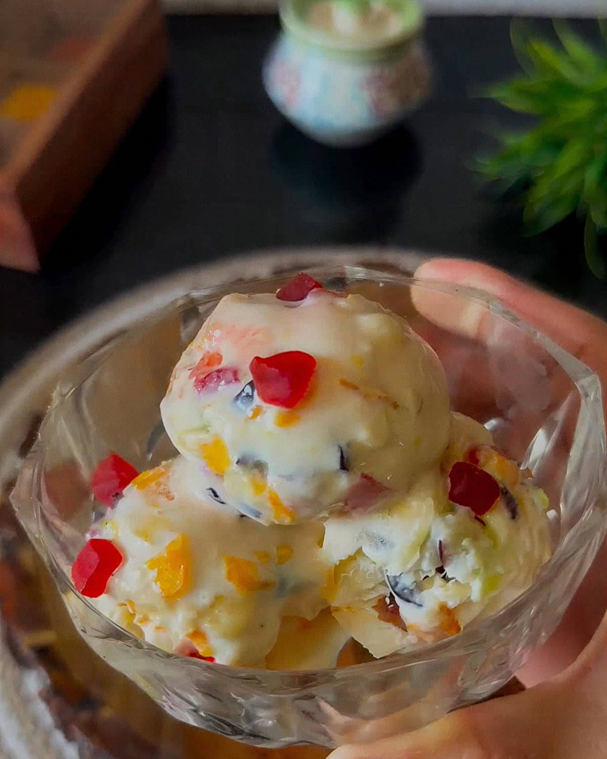 Under 10 Minutes Sweet Recipe - Mixed Fruit Ice Cream recipe