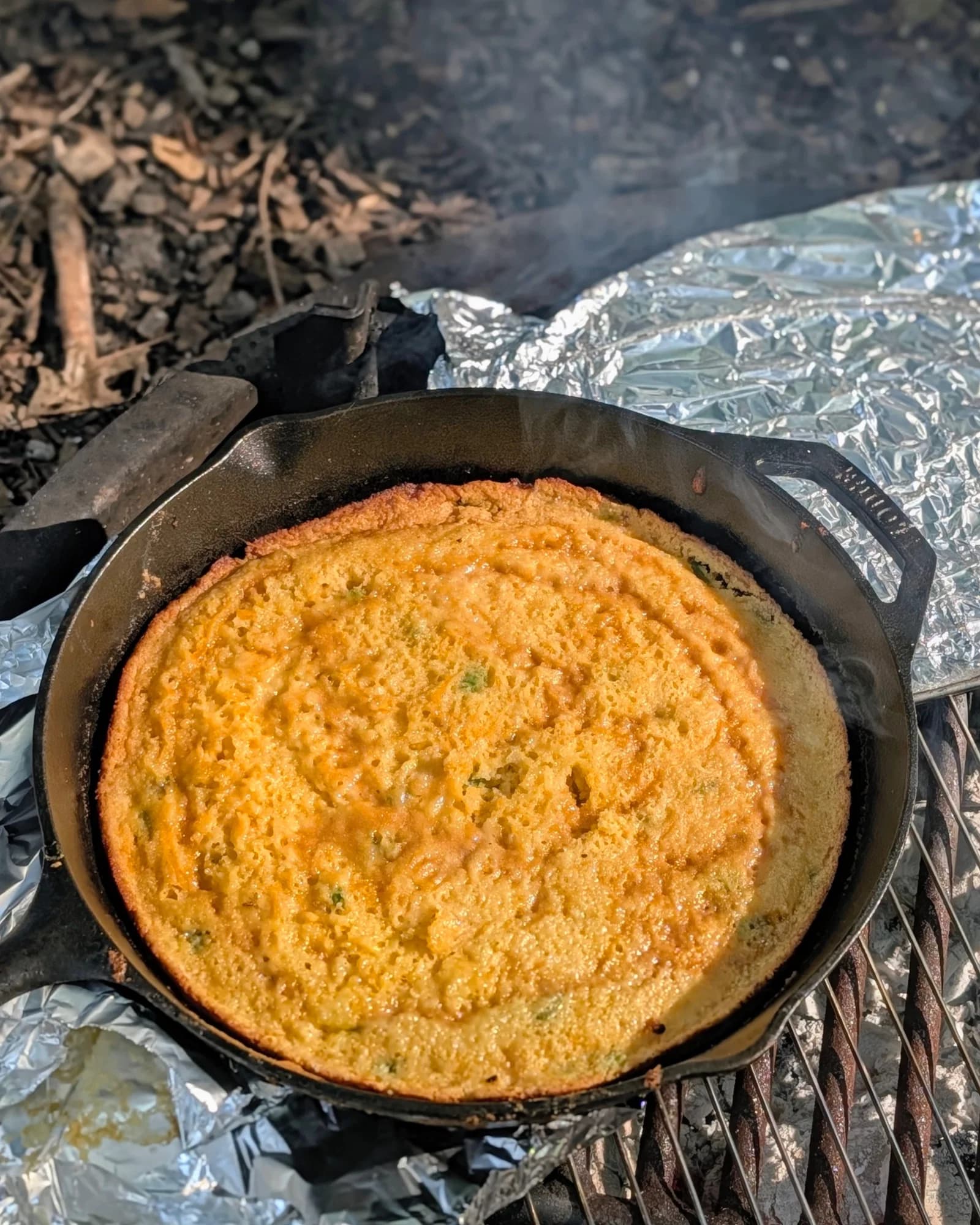 Campfire Jalapeño Cheddar Cornbread recipe
