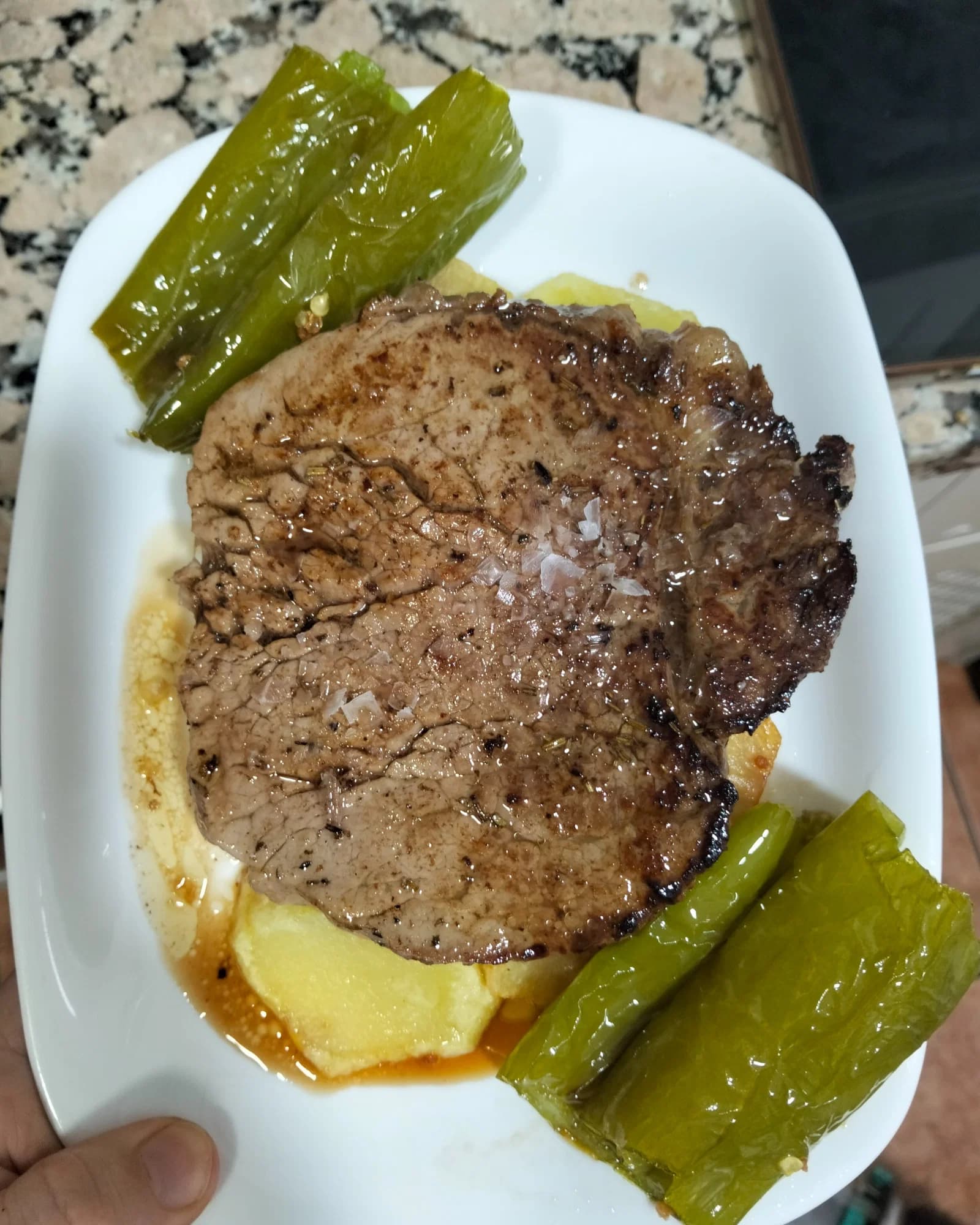 Beef Tenderloin with Fried Potatoes and Peppers recipe