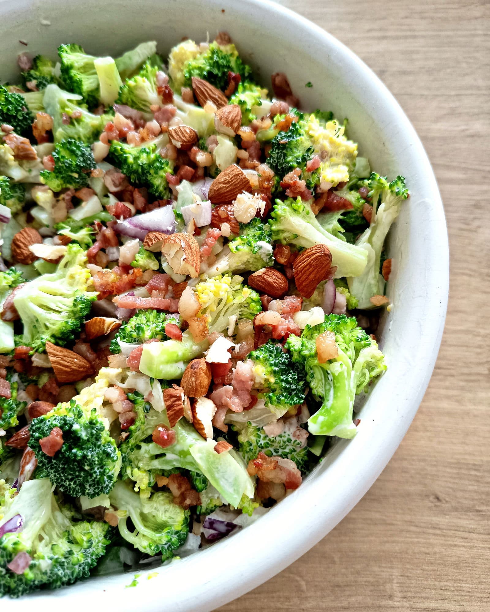 Creamy Broccoli, Bacon and Almond Salad recipe