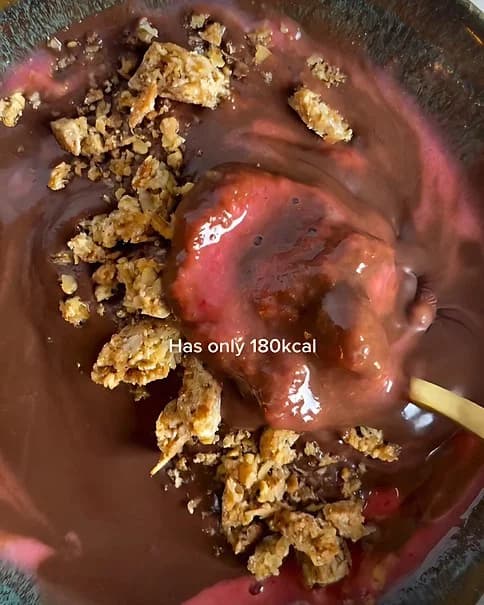 Strawberry and Chocolate Nice Cream Bowl recipe