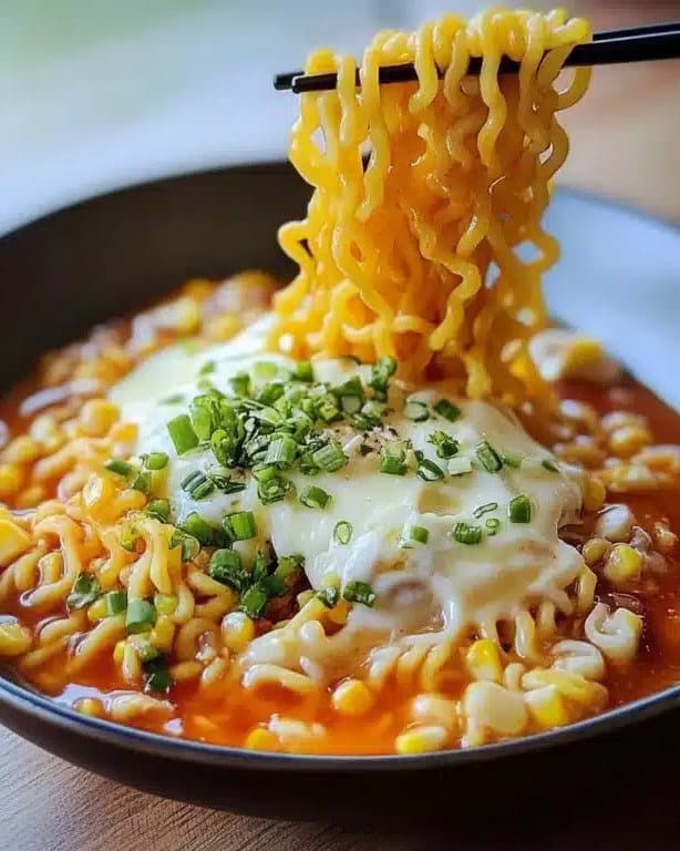 Korean Corn Cheese Ramen recipe