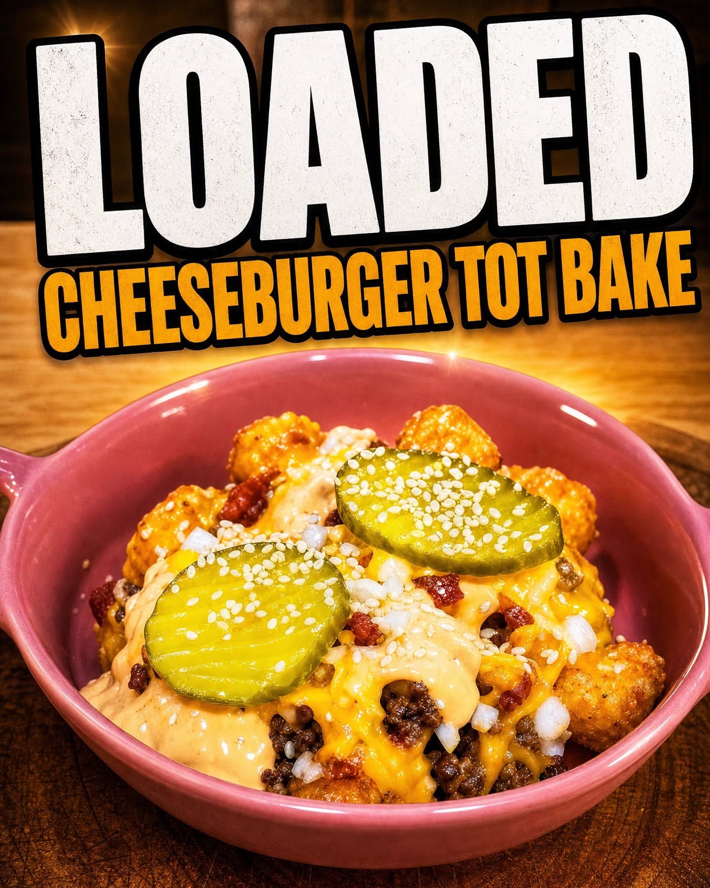 Loaded Cheeseburger Tot Bake recipe