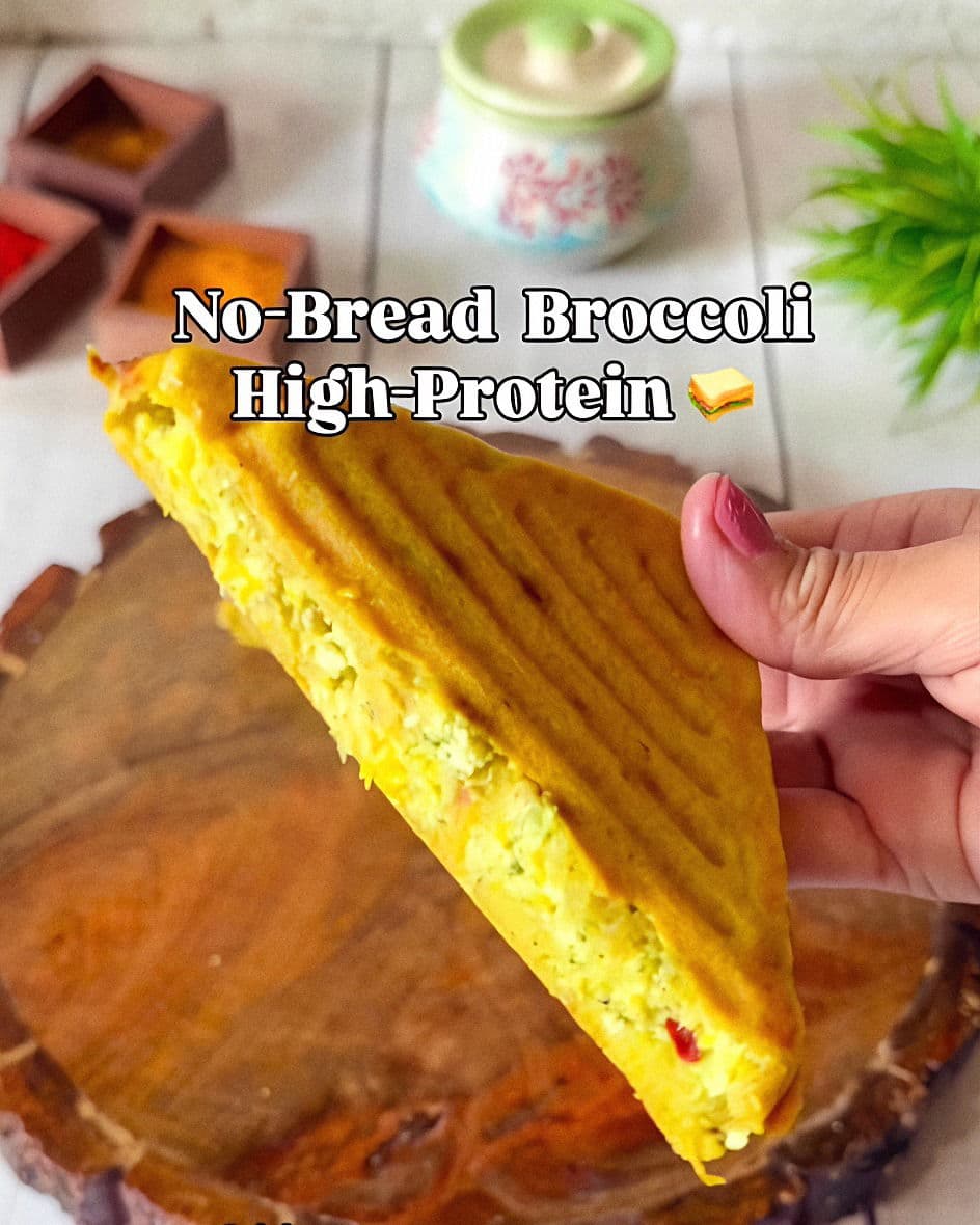 No-Bread Broccoli High-Protein Sandwich recipe