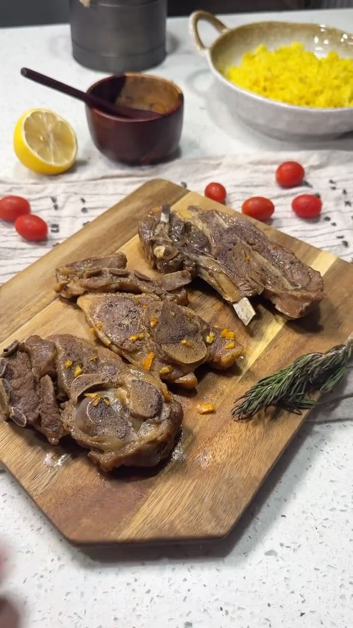 Slow-Cooked Lamb Shoulder Chops with Orange and Pomegranate recipe