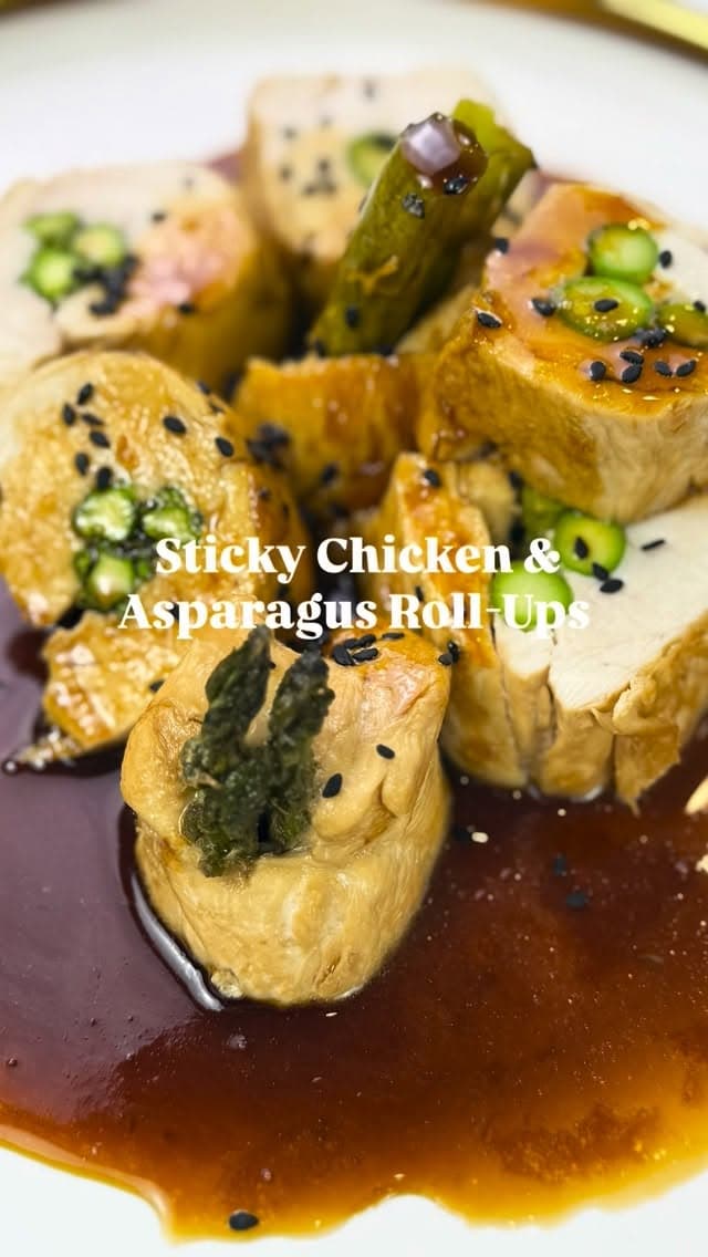 Sticky Chicken & Asparagus Roll-Ups recipe