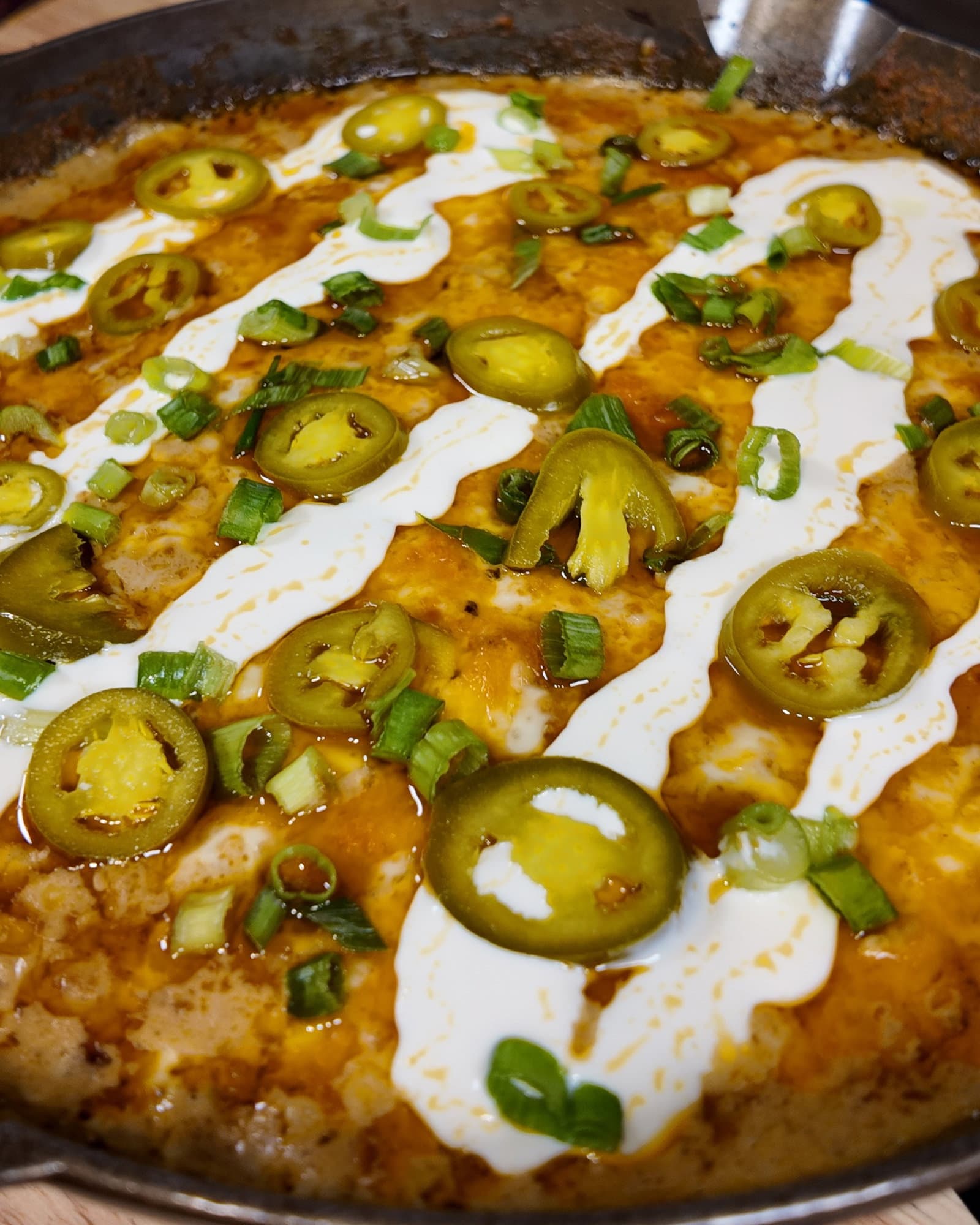 Cheesy Green Chile Beef Enchilada Dip recipe