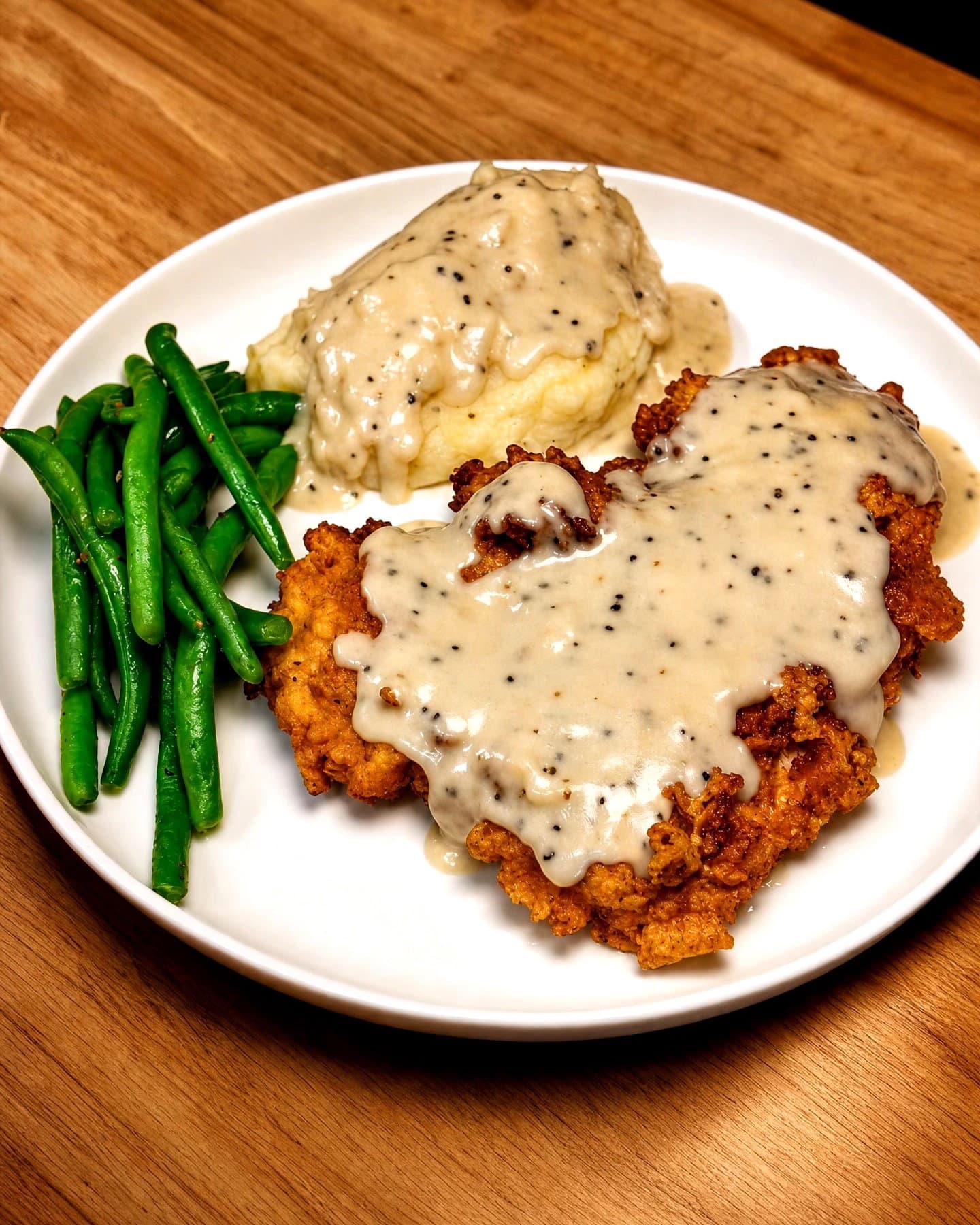 Chicken Fried Chicken with Peppered Cream Gravy recipe