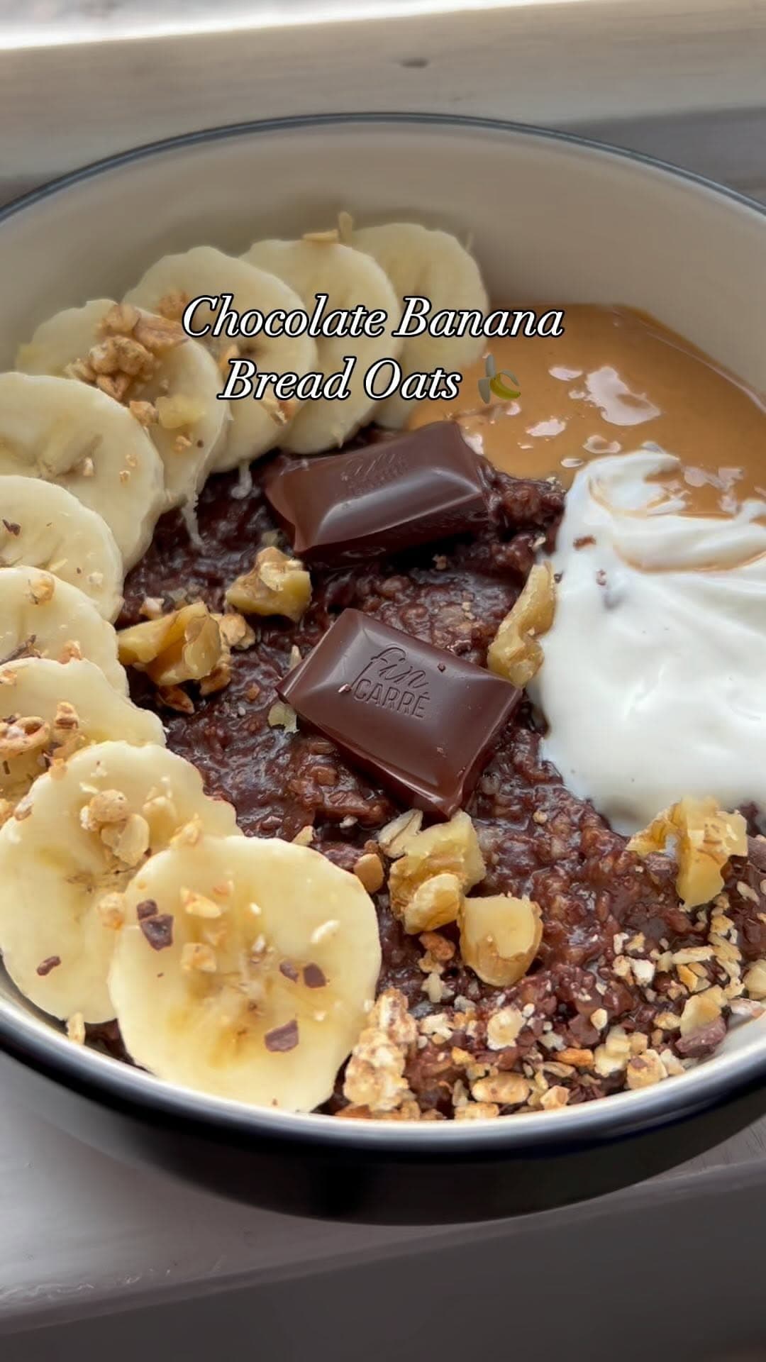 Chocolate Banana Bread Protein Oats recipe