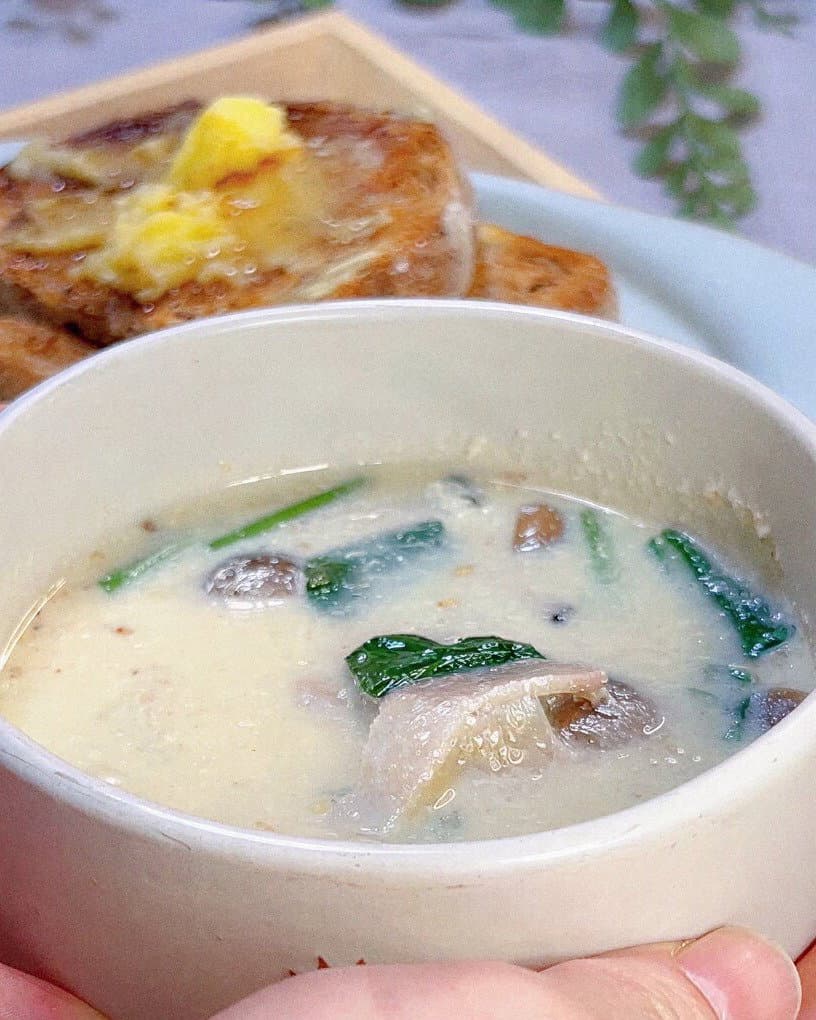 Creamy Soy Milk and Bacon Miso Soup recipe