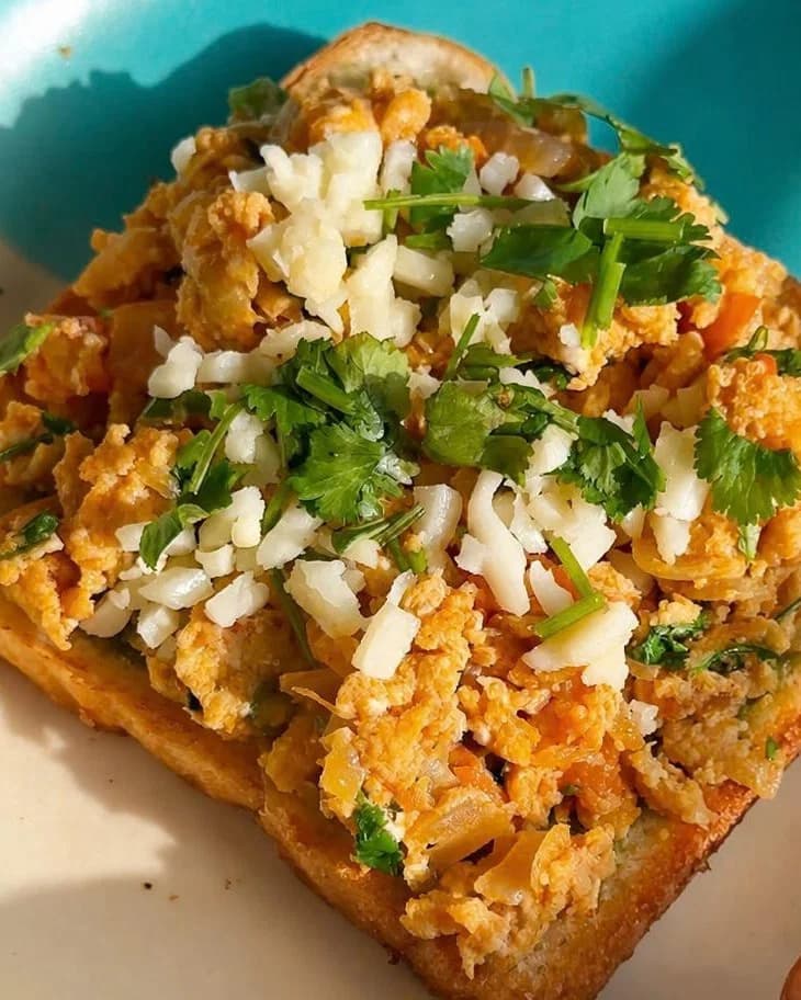 Masala Eggs On Toast recipe