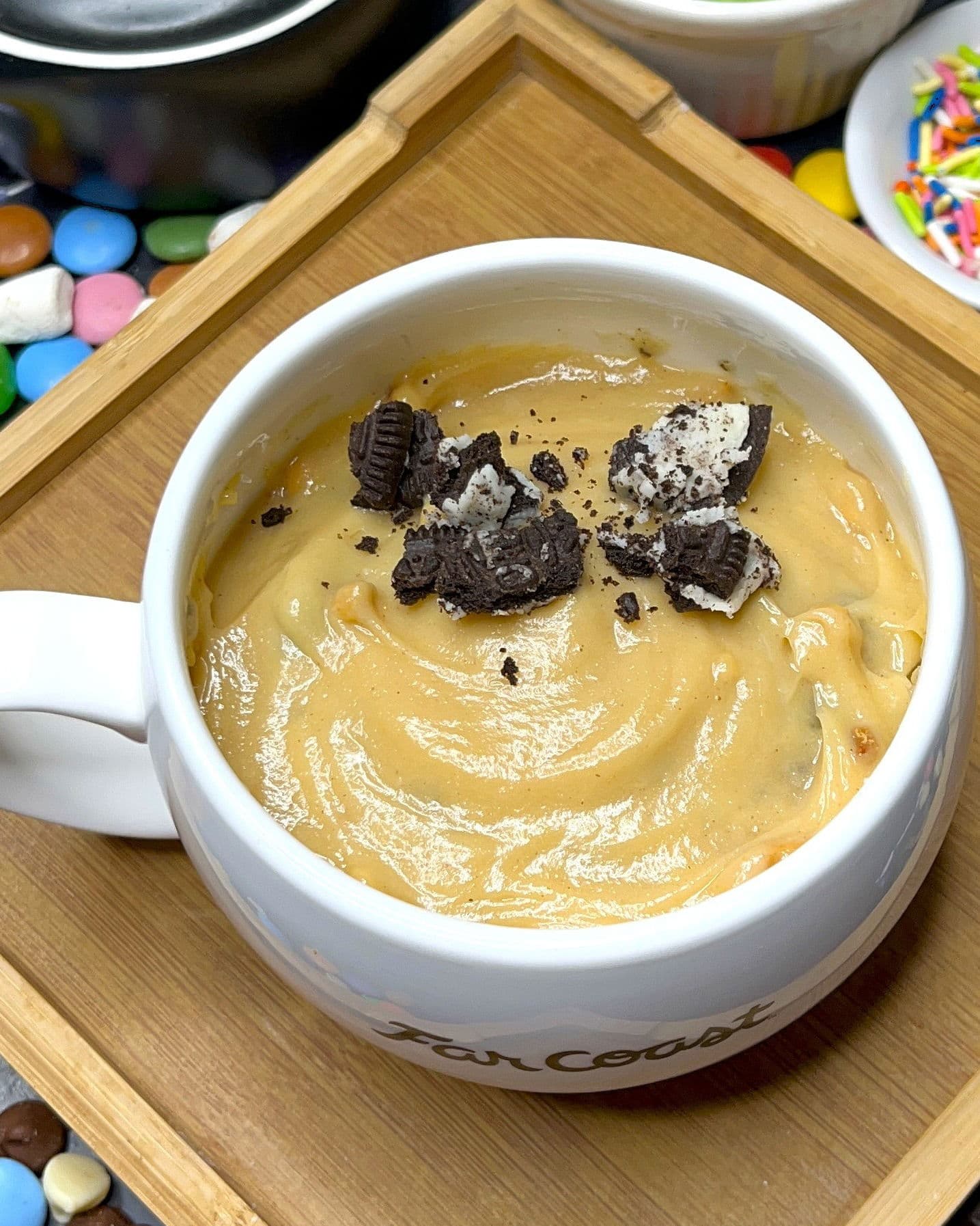 Oreo Peanut Butter Mug Cake with Cream Cheese Frosting recipe