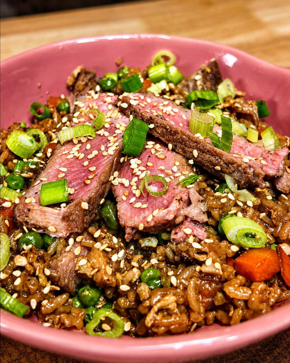 Garlic Butter Ribeye Fried Rice recipe