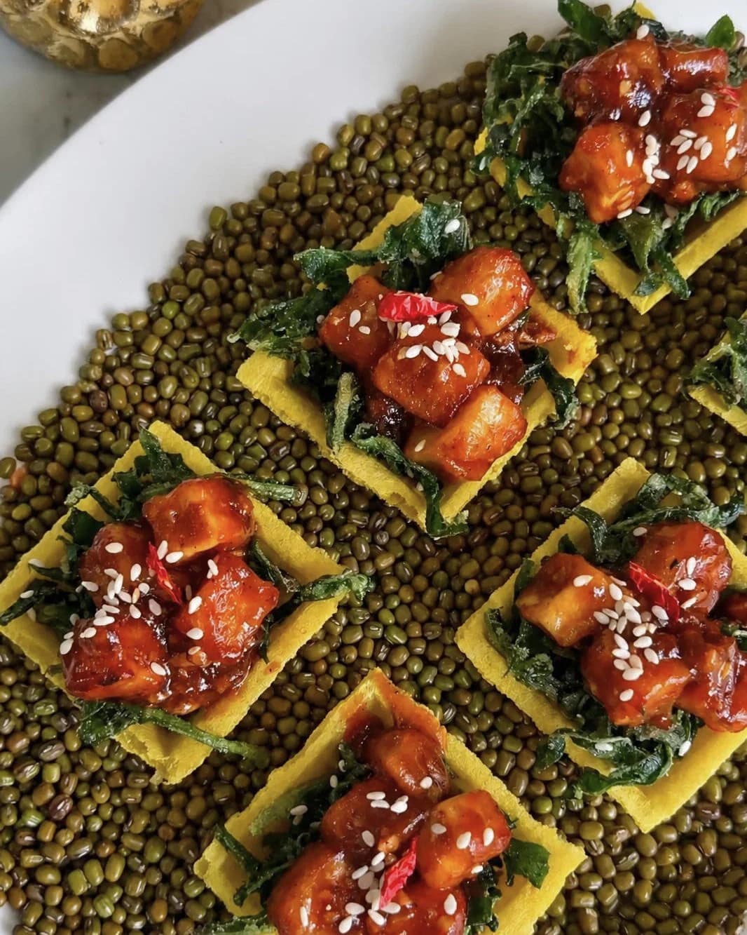 Crackling Spinach & Chilli Garlic Paneer Bites recipe