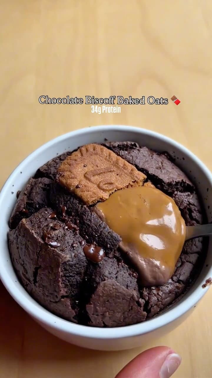 Chocolate Biscoff Baked Oats recipe
