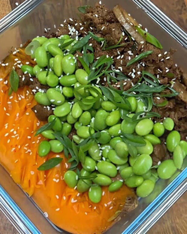 Teriyaki Beef Sweet Potato Bowl with Edamame recipe