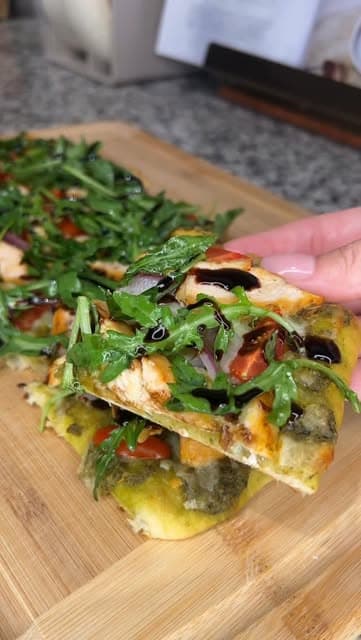 Pesto Chicken Flatbreads recipe