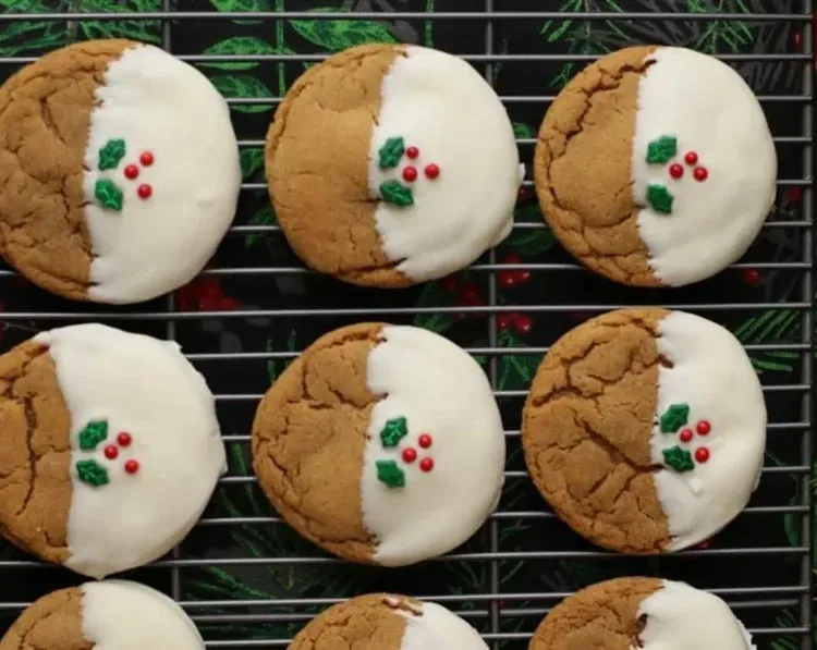 Ginger Molasses Cookies with White Chocolate and Sprinkles recipe
