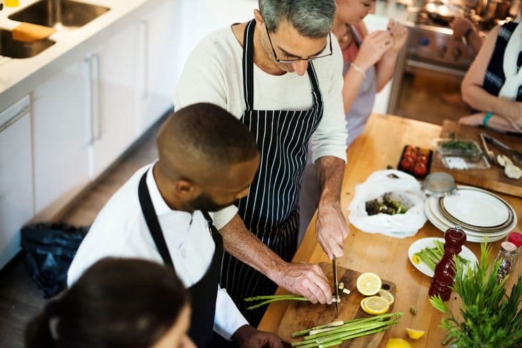 private chefs cooking together