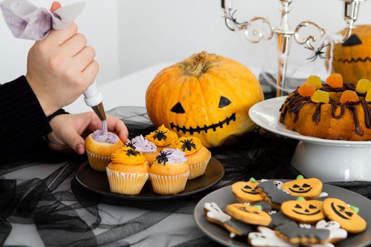 high-angle-halloween-food-arrangement-concept