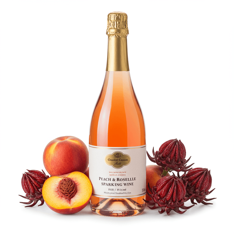 peach and roselle sparkling wine