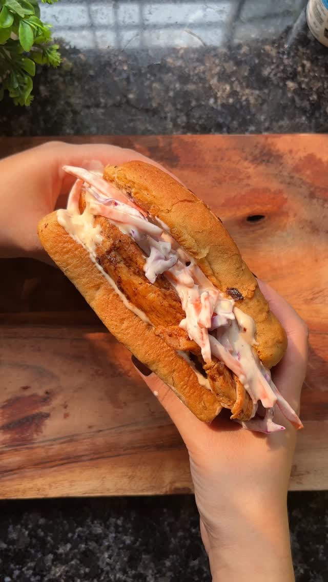 High Protein Grilled Chicken Coleslaw Sandwich recipe