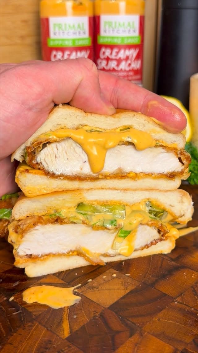 Crispy Chicken Creamy Sriracha Sandwich recipe