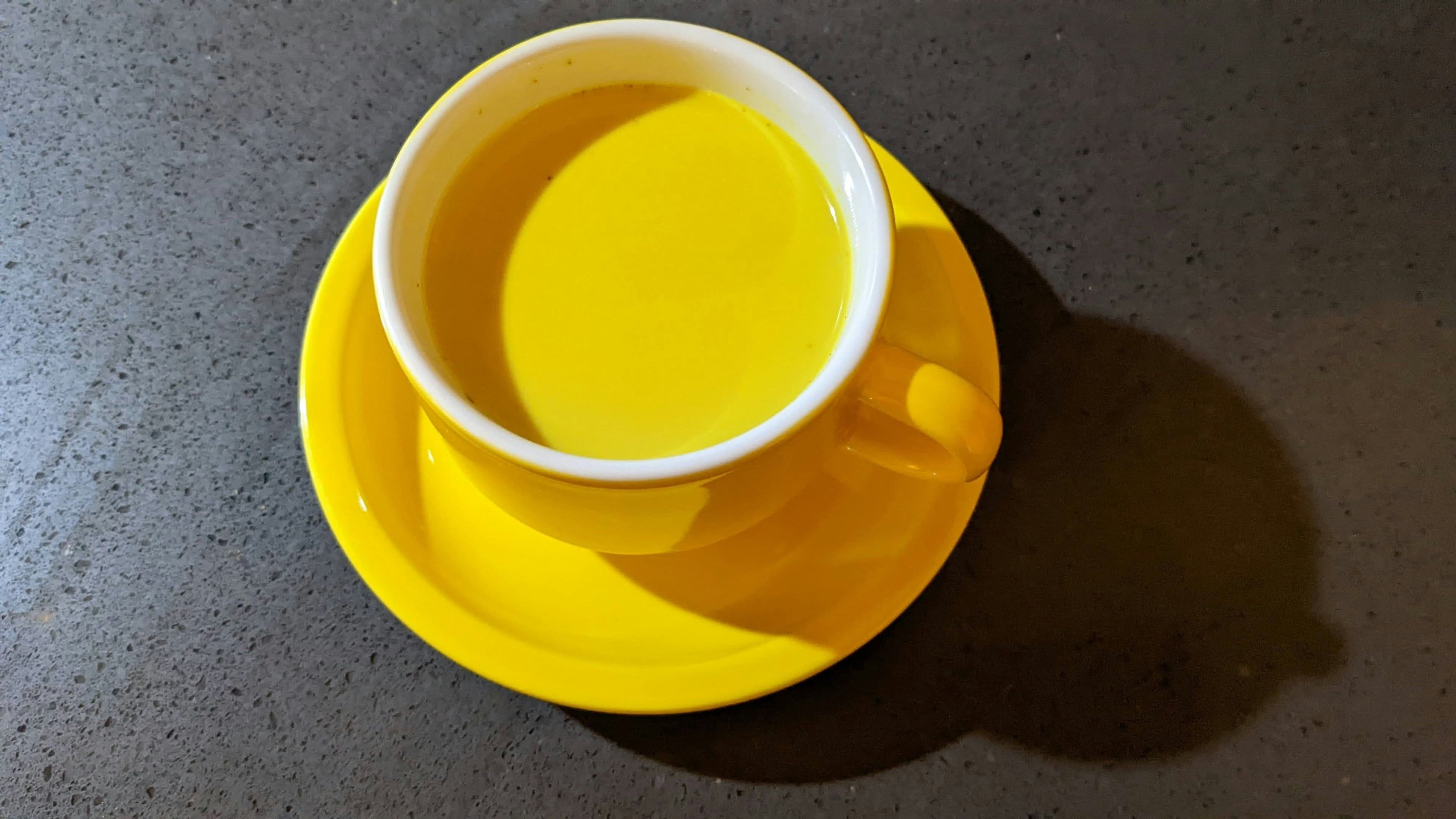 A cup of turmeric latte.