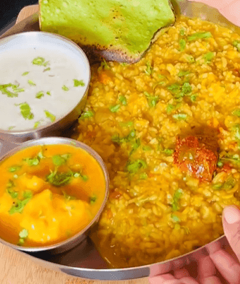 Saturday Special Dal Khichdi Thali recipe
