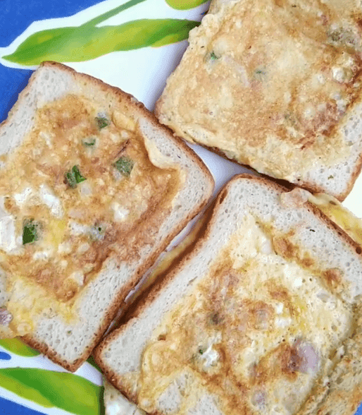 Schezwan Bread Omelet recipe
