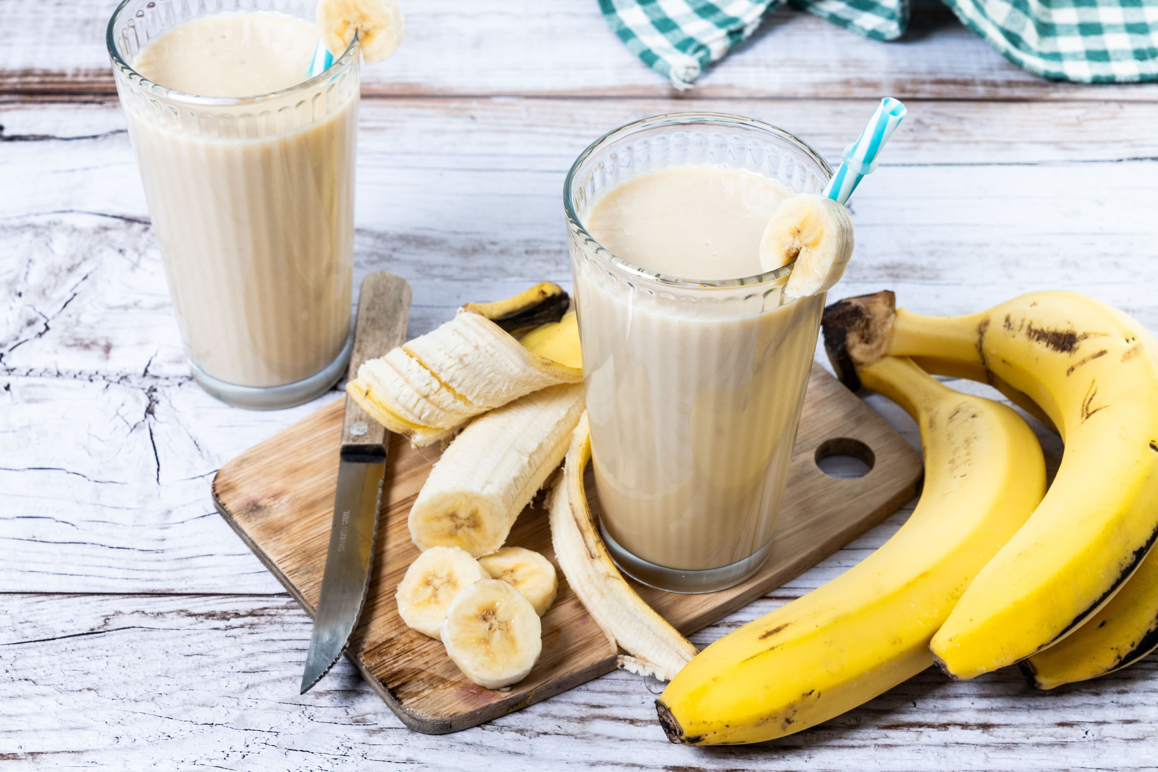 Fresh banana smoothie made from ripe bananas, a smart zero-waste kitchen solution