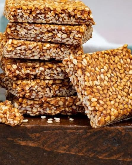 Chocolate Almond & Sesame Chikki Bites recipe