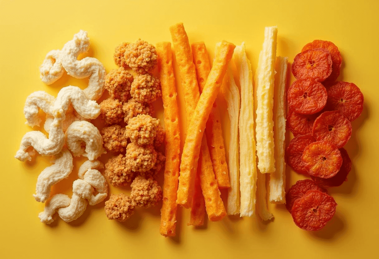 variety of chewy food