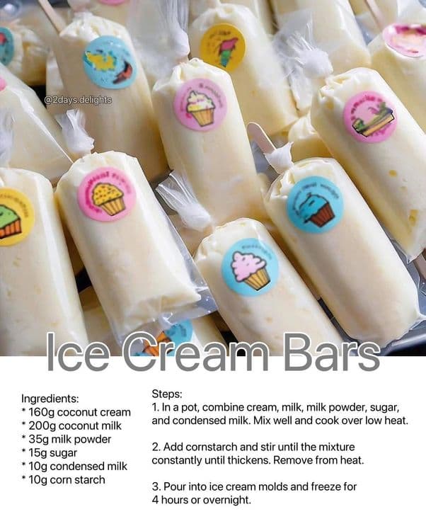 Creamy Ice Cream Bars recipe